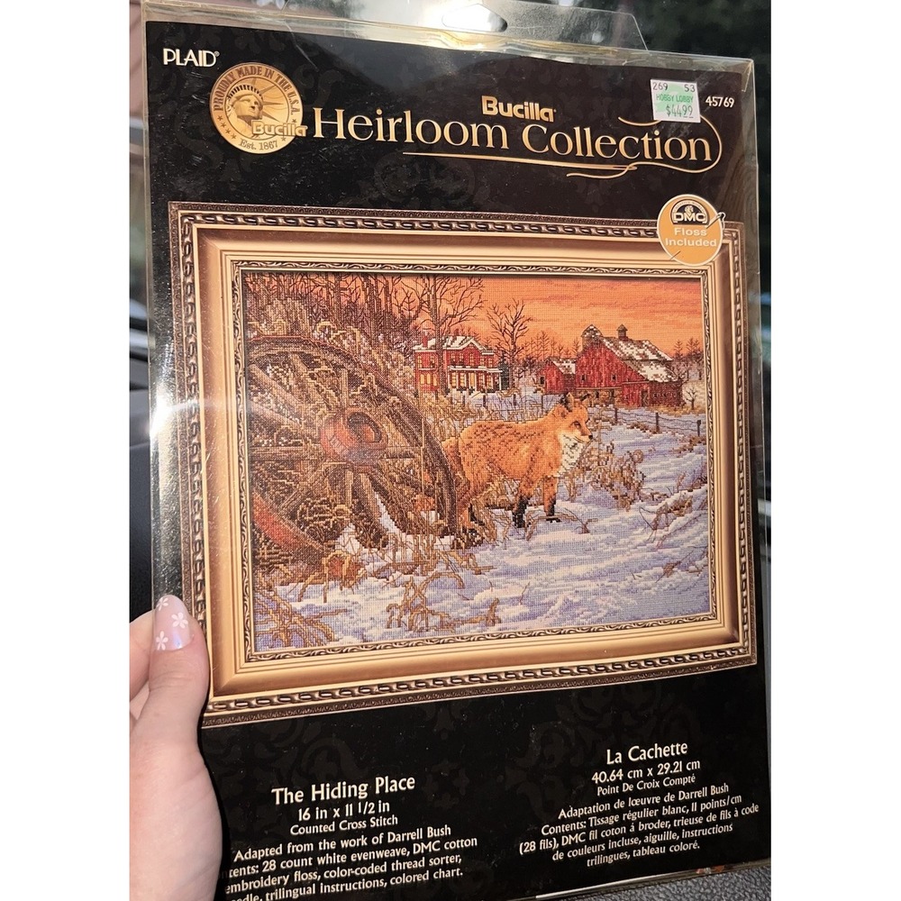 Bucilla Heirloom Collection The Hiding Place Fox Counted Cross Stitch Kit Sealed